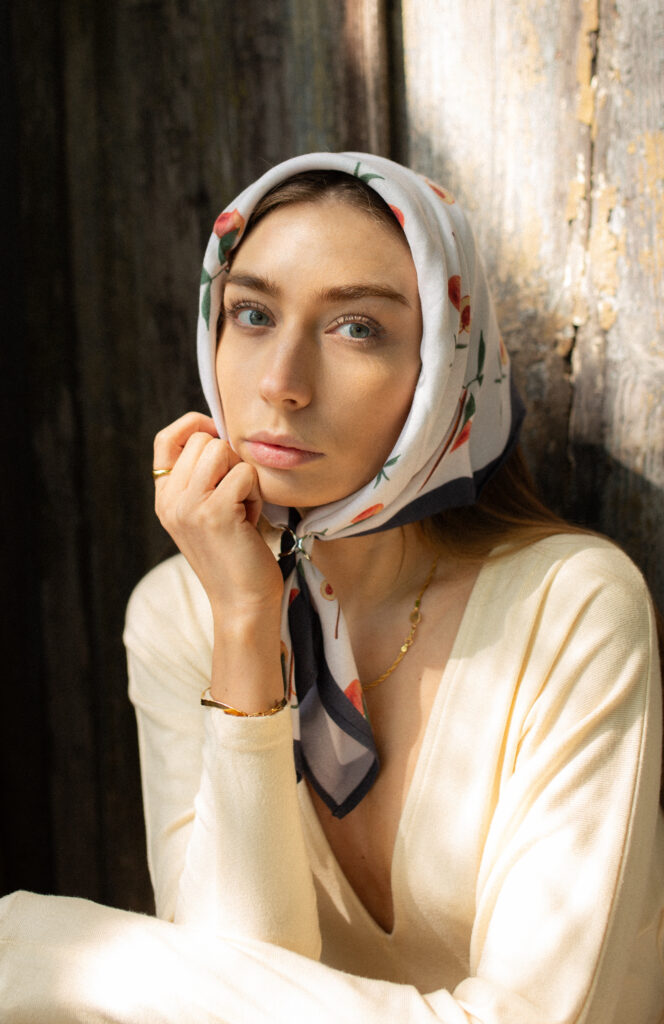 APASZKA BAMBUSOWA "Brzoskwinie"